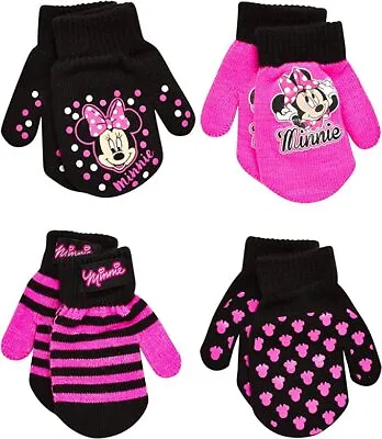 Disney Minnie Mouse 4 Pack Gloves Or Mittens Set Toddler Or Little Girl Age 2-7 • $14.99