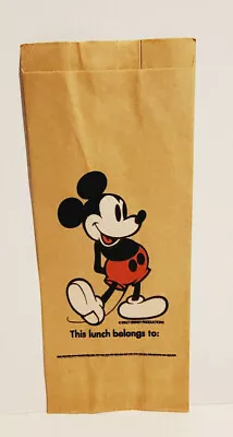 Disney Mickey Mouse Classic Pose Paper Lunch Bag Carrousel Products 1980's • $2.99