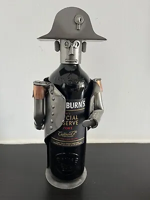 Unique Wine Bottle Holder Metal Art NAPOLEON In Great Condition • £9.95
