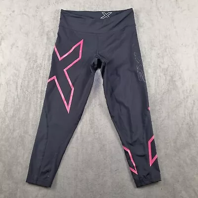 2XU Womens Tights S Cropped Pink Logo Compression  • $29.95