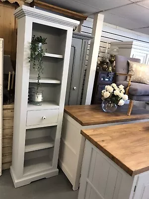 Painted Tall Narrow Cupboard Shelves & DrawerBookcaseKent Furniture Showroom • £375