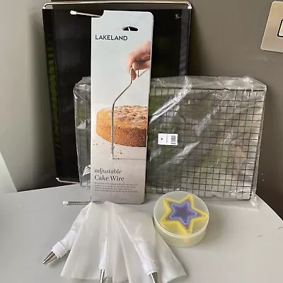 Lakeland Biscuit Cake Pastry Baking Bundle Icing Bag Adjustable Cake Wire Cutter • £15