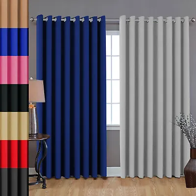 £15.99 • Buy Thermal Blackout Curtains Eyelet Ring Top Energy Saving Window Curtain +Tiebacks