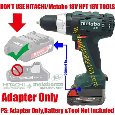 1PCS Metabo 18V Li-Ion System Tools Adapter For Milwaukee M18 RED Li-ion Battery • $29.88