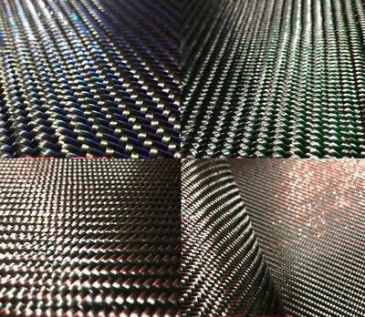 Metallic 3K Carbon Fiber Mixed Fabric 250gsm Twill Weave Carbon Cloth 50*100cm • £47.09