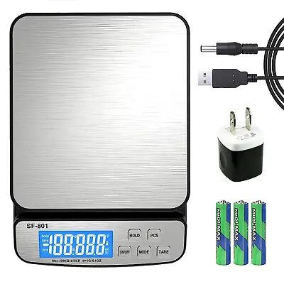 110 LB X 1g Digital Scale Postal Shipping Scale AC Adapter Battery SF-801 • $23.35