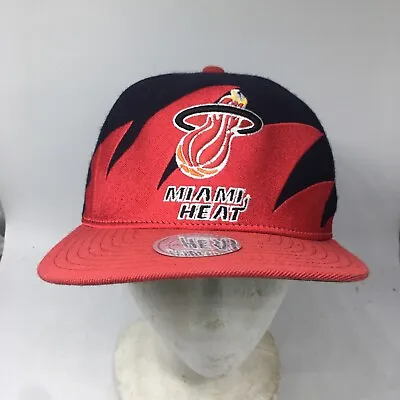 Miami Heat Mitchell & Ness Sharktooth Adjustable Snapback Hat • $19.97