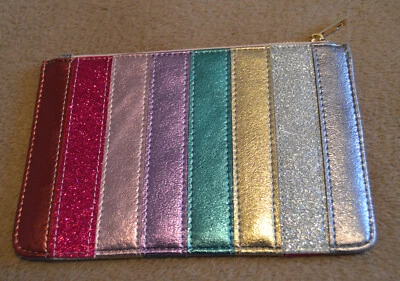 £9.50 • Buy Accessorize Multicoloured Glitter 14cm 20cm Zipped Purse Make Up Toiletries Bag