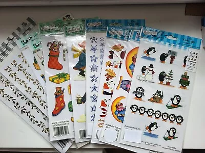 E-Z Rub-On Transfers Metallic Foils/penguins/clowns/autumn/polar/snowmen/more • £3.99