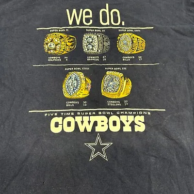 VTG Dallas Cowboy Shirt Mens XXL Reebok Got Five Blue Championship Ring NFL • $24.53