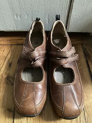 ZARA Serenity Mary Janes Womens Size 9 Brown Natural Leather Driving Moccasin • $28