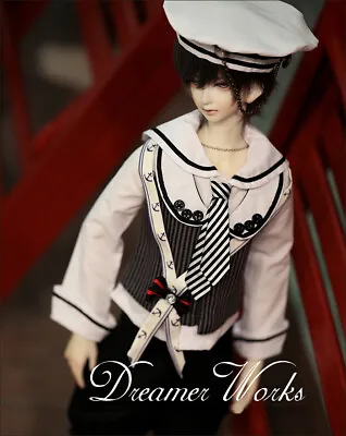 1/6 1/4 1/3 Uncle BJD Doll Clothes Sailor Suit Hat+Vest+Shirt+Shorts+Tie+Strip • $32.29