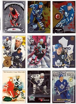 Doug Gilmour NINE (9) INSERT CARDS LOT (C) - Toronto Maple Leafs / Devils • $9.99