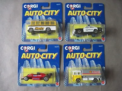 £16.50 • Buy Lot Of 4 Corgi Auto City Diecast Hertz Bus, Shell Tanker, Police Car, Ferrari
