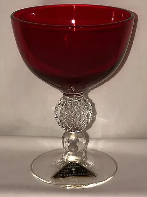 Morgantown GOLF BALL *SPANISH RED* 4 1/8  COCKTAIL GOBLET W/LABEL* • $9.60