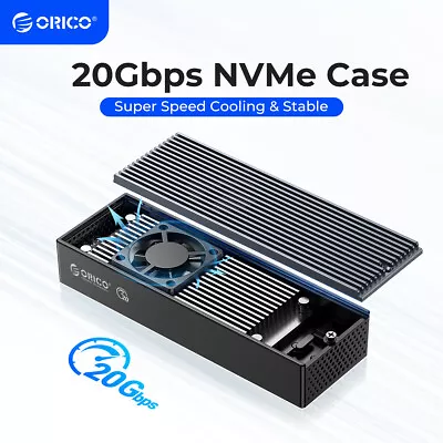 ORICO 20Gbps M.2 NVMe SSD Enclosure Adapter USB3.2 Gen2 Type-C To SSD NVMe M-Key • $18.99