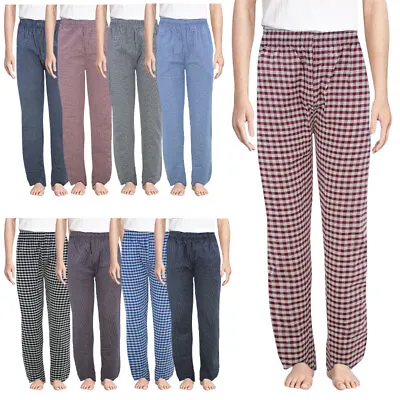 Mens Pyjama Bottoms Cotton Woven Check Nightwear Soft Stripe Pant Loungewear PJs • £5.99