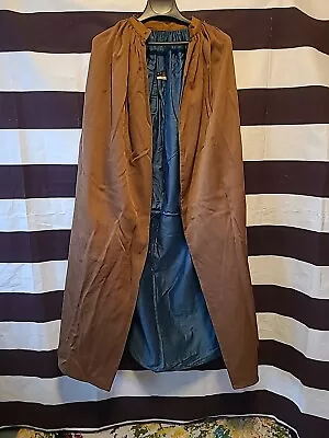 Vintage Brown Cape W Blue Lining Medieval LotR Cosplay Cloak Costume Ceremonial  • $50