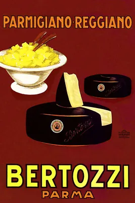 Food Cheese Parmigiano Reggiano Bertozzi  Vintage Poster Repo FREE SHIP In USA • $17.90