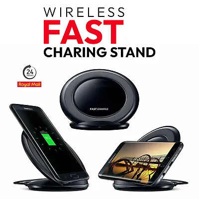 For Samsung IPhone Fast Charge Wireless Charger Stand Pad Charging Dock Adapter • £13.37