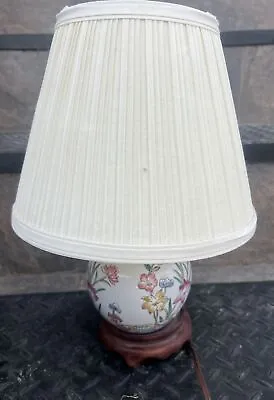 Vintage Hand Painted Ginger Jar Floral Porcelain Table Lamp • $35