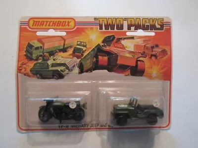 Matchbox  Two  Packs Military Jeep And Motorcycle • $55