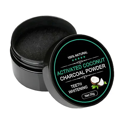 Charcoal Teeth Tooth Whitening Powder Natural Organic Toothpaste Toothbrush Oral • £6.89