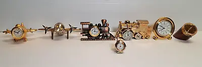 Lot Of 7 Miniature Clocks Train Airplane XanaduPlatinumTimexLady E  Lot 3 • $55.21