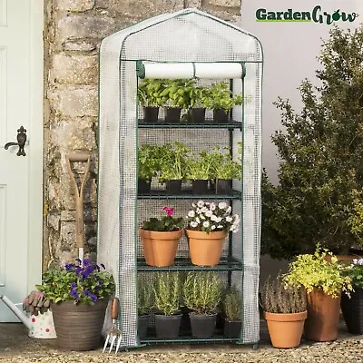 £34.99 • Buy Garden Grow Outdoor 4 Tier Portable Plant Mini Greenhouse Shelves & PE Cover NEW