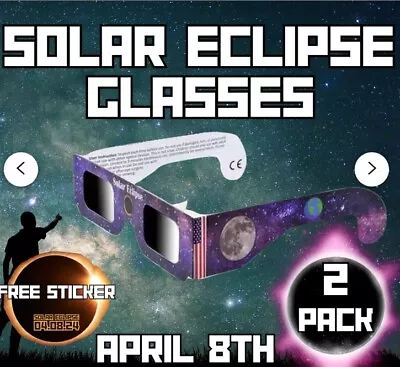 Solar Eclipse Glasses - 2024 ✨Approved And ISO Certified For Direct Sun  ✨ • $7.99