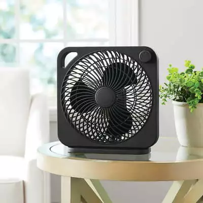 New Style 9 Inch Box Indoor Comfort Personal AC Electric Fan 3 Speeds Black • $12.96