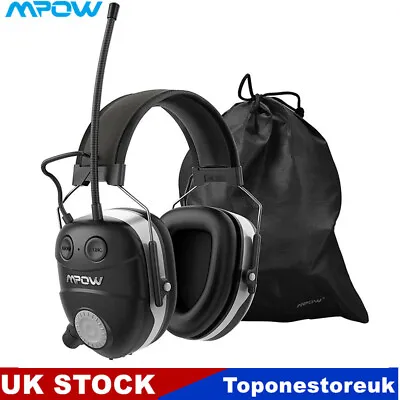 Mpow Bluetooth Ear Defenders Protection Ear Muffs Headphones W/ Bag AM FM Radio • £42.99