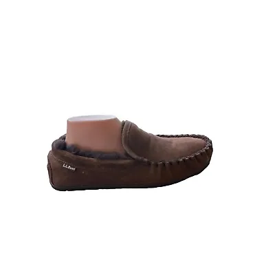 LL Bean Men's Suede Shearling Lined Moccasin Slippers Various Sizes • $20