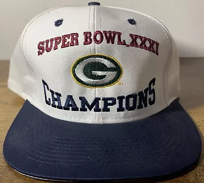 Green Bay Packers Super Bowl XXXI Champions Logo 7 Snapback Cap Hat Adult White • $15