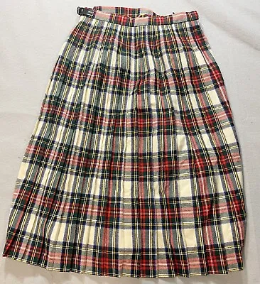 O'neil Of Dublin Women's Skirt Kilt So 14 Plaid Flannel Pleated Tartan Wrap • £36.73