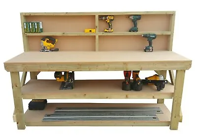 £215 • Buy Wooden Workshop Workbench Mdf Top, Garage Table Suitable For Vice