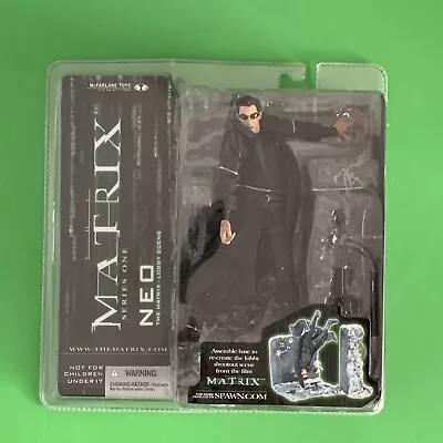 Mcfarlane The Matrix Series One Neo Action Figure Lobby Shootout Scene 2003 • $34.95