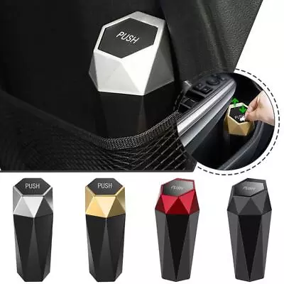 1 X Mini Car Trash Can Portable Dustbin With Lid Automobile Garbage Bin Holder • $7.65