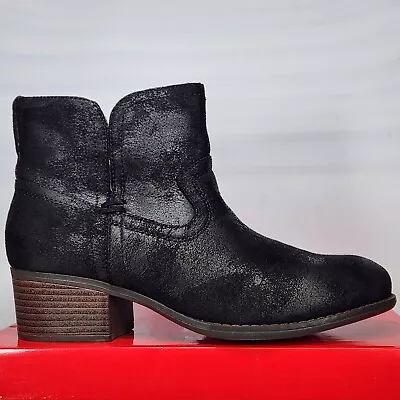 Size 9 - True Craft Java Booties - Black Vintage Suede • $29.70