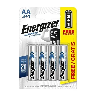 Energizer AA ULTIMATE Lithium 4 Pack Batteries 1.5v LR6 L91 Digital Camera • £8.75