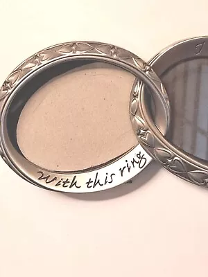 Malden 2 Opening Pewter Wedding Picture Frame - With This Ring I Thee Wed • $12.99