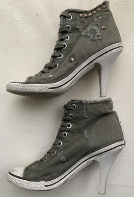 £29.95 • Buy Ash Womens Heeled Trainers, Size 6, Olive Green, Pre-owned