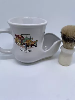 Vintage Shaving Brush And Soap Scuttle Rolls Royce 1909 Old Cars • $19.75