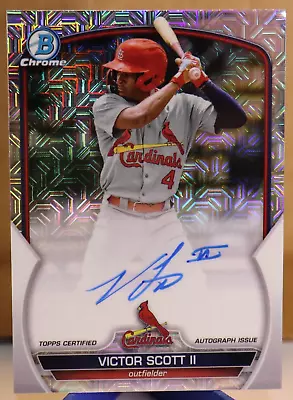 2023 Bowman Chrome Mojo Victor Scott II On Card Auto St Louis Cardinals • $15