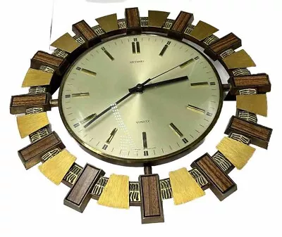 Metamec Quartz Starburst Retro Mid Century Wall Clock Fwo • £39.95