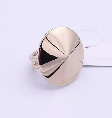 Calvin Klein KJBAJR100108 Women's Polished Gold Tone SS Spinner Ring Size M • £12.95
