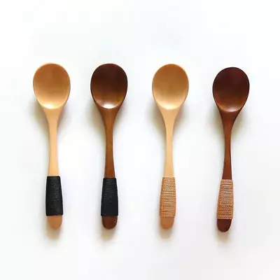 4 Pcs Mini Wooden Spoons Wood Soup Spoons For Eating Mixing Stirring Cooking H • $11.95