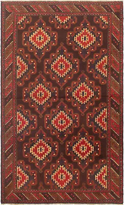 Traditional Vintage Hand-Knotted Carpet 3'7  X 5'9  Wool Area Rug • $153.20