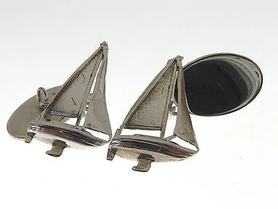 Silver Sailing Yacht Cufflinks. Hallmarked Sterling Silver Sailing Cufflinks • $80.90