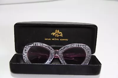 Karen Walker Intergalactic Crystal Pink Sunglasses. Edgy Silver Foil Metal • $94